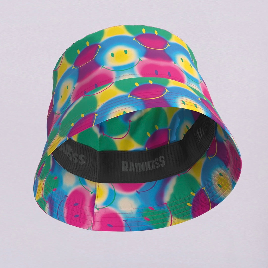 Rainkiss - Bucket hat rainbow smiley - S/M (56-58 cm)