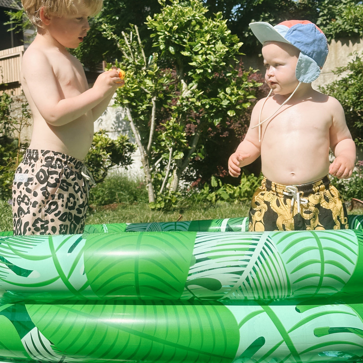 Inflatable pool 150 cm (3y+) green tropical