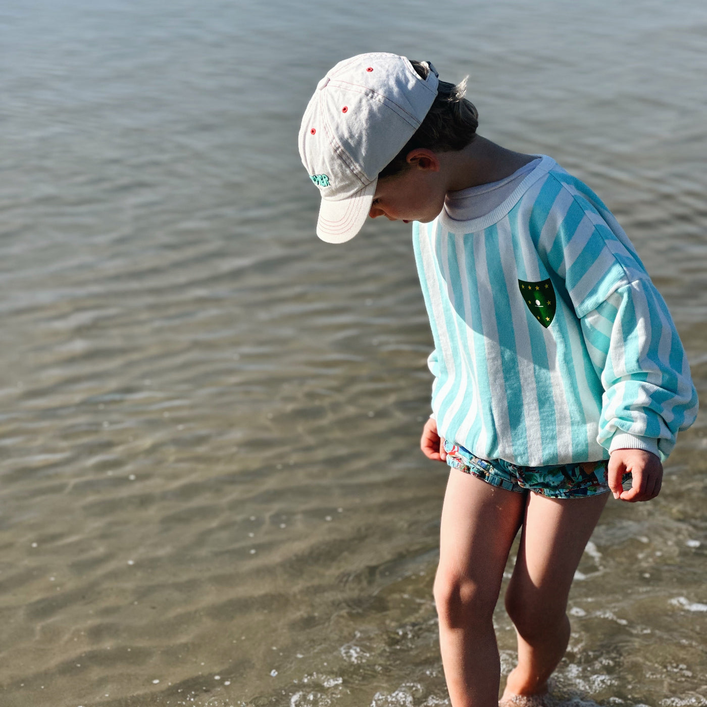 Sweater Tony kids turquoise stripes