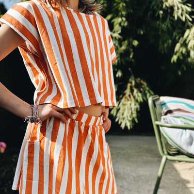 Crop top Jodie kids orange stripes