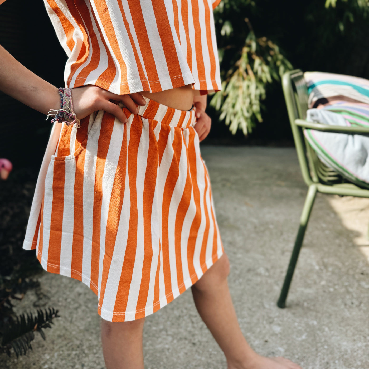 Jupe Oda kids orange stripes
