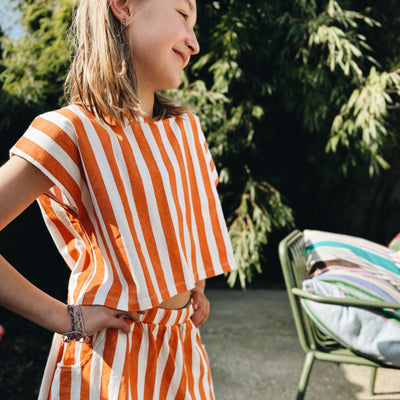 Crop top Jodie kids orange stripes