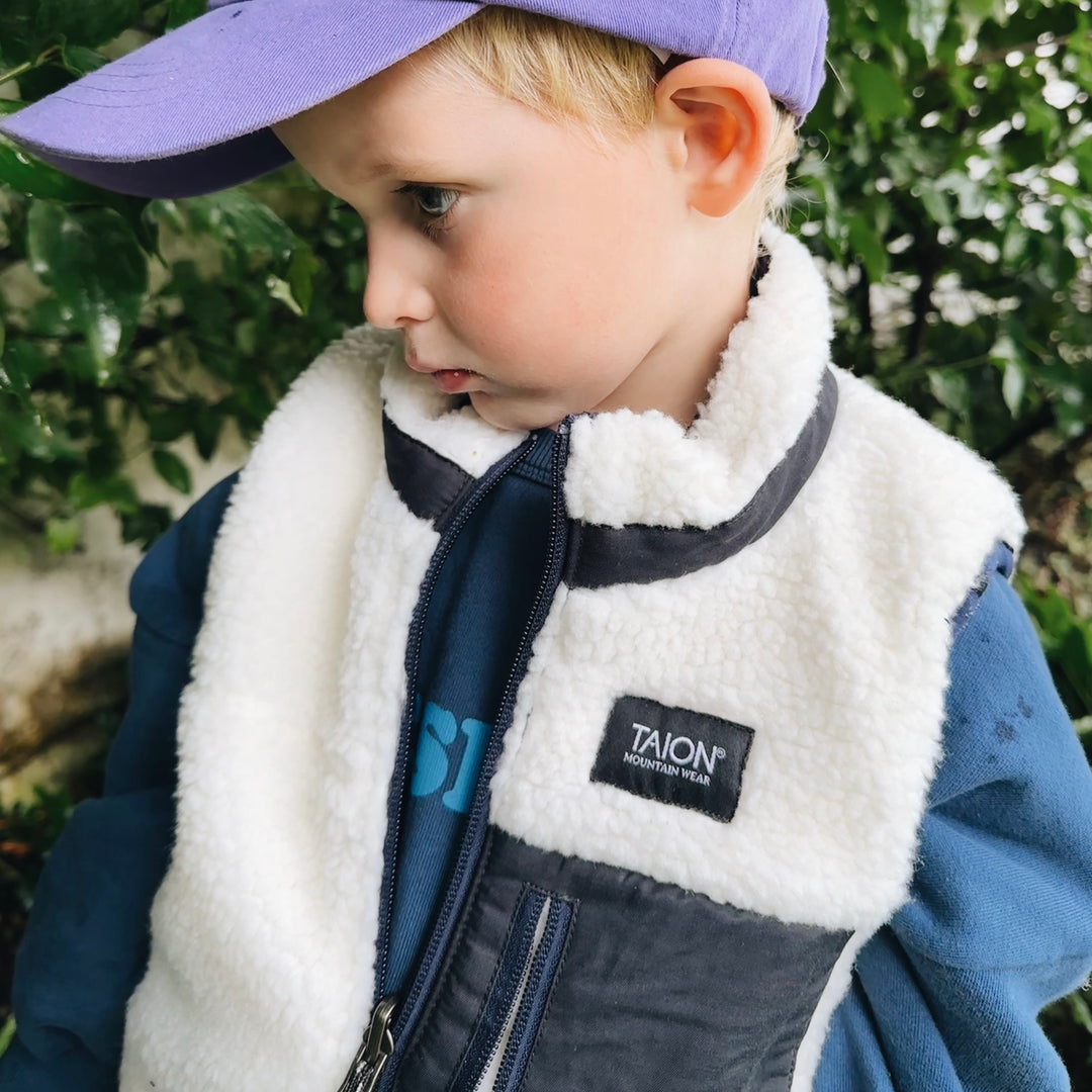 Taion - Reversible vest kids - navy & olive / 4y, 6y & 8y