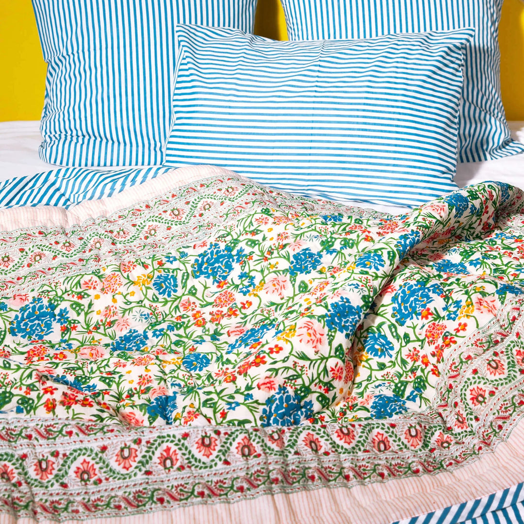 Reversible quilt with border 110x200cm Kerzon Sarong