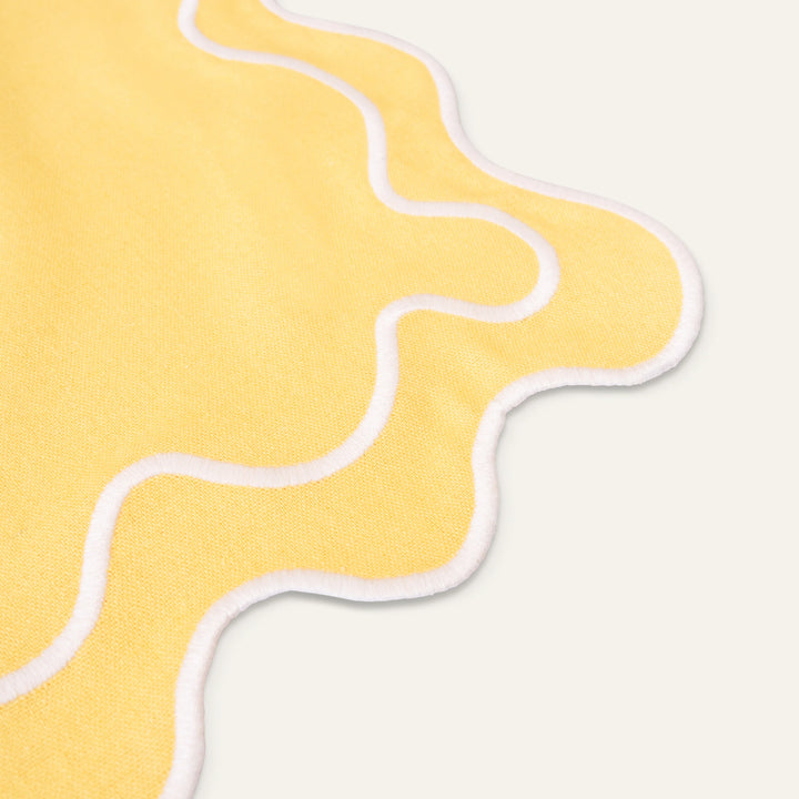 Placemats waves yellow & white (set of 2)