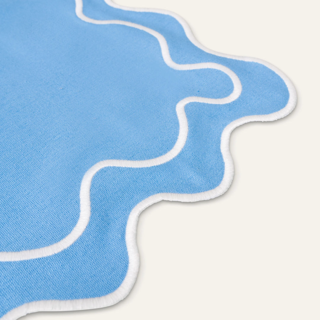 Placemats waves blue & white (set of 2)