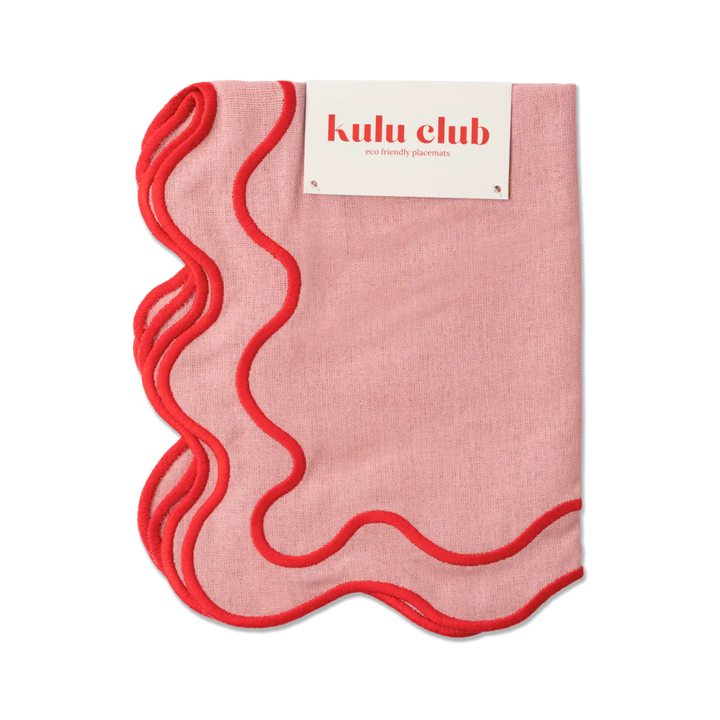 Placemats waves pink (set of 2)