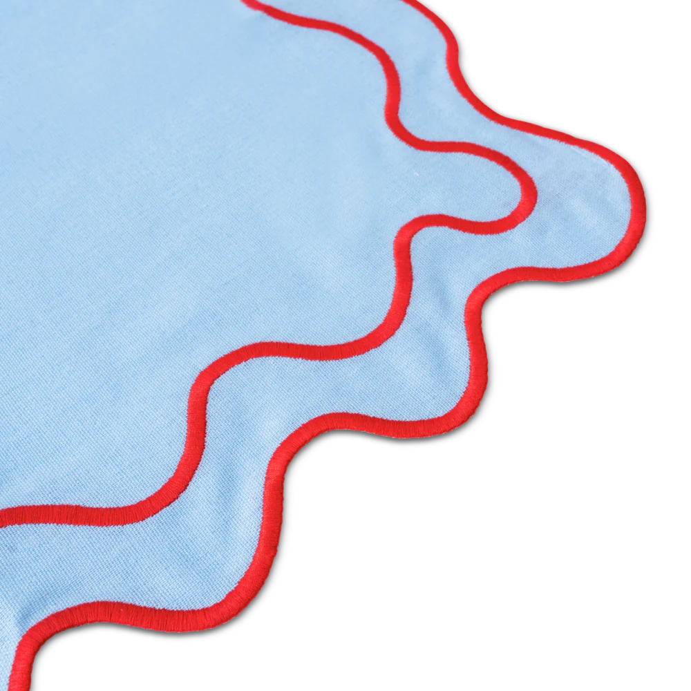 Placemats waves blue & red (set of 2)