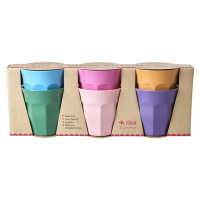 Medium Melamine Cup (Multicolor) 6-pack