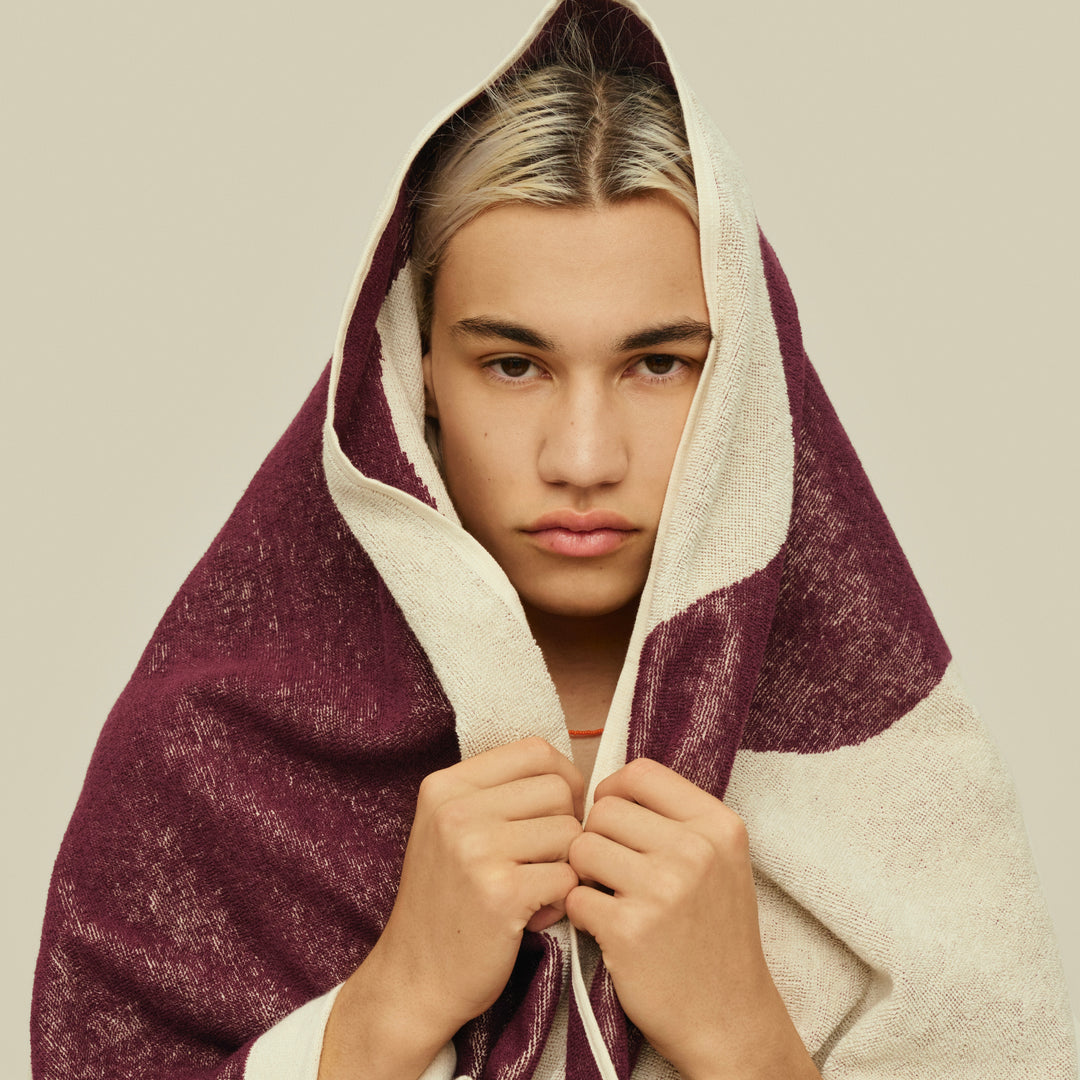 Beach towel Burgundy Bone 150x100cm