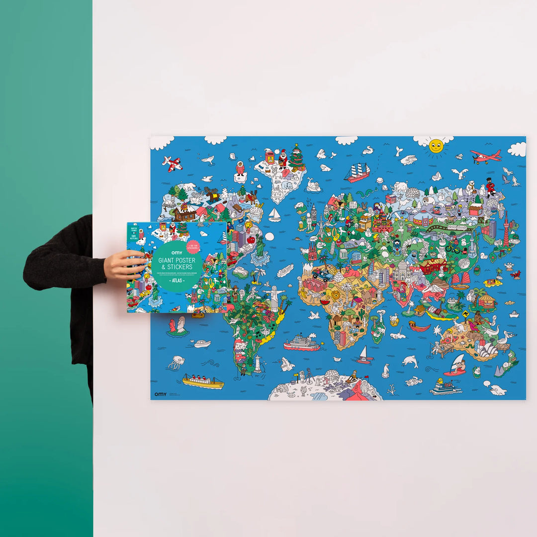 Giant poster & stickers atlas (3+ years)