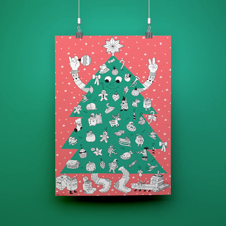 KERSTCOLLECTIE! Gigantische poster & stickers kerstboom (3+ jaar)