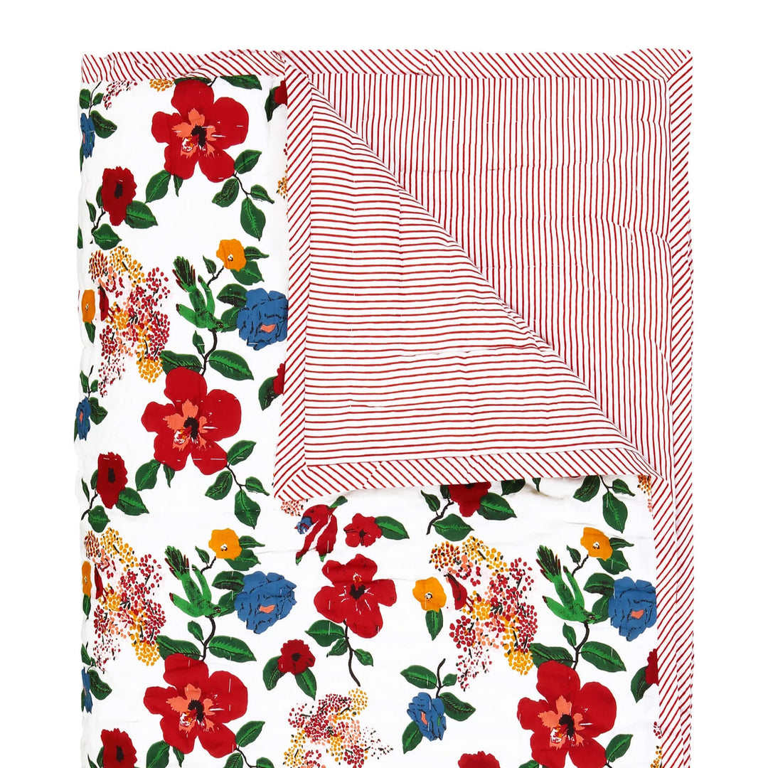 Reversible quilt 220x270cm Hibiscus