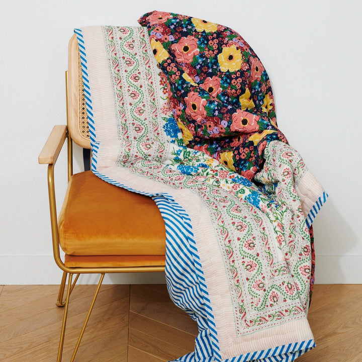 Reversible quilt with border 110x200cm Kerzon Sarong