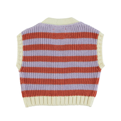 Knitted vest stripes kids
