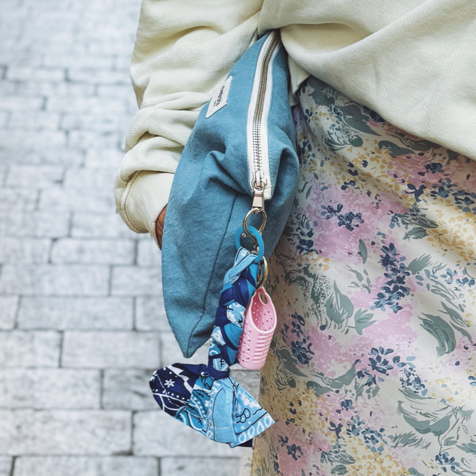 Bandana speenhouder lichtblauw, helderblauw & blauw