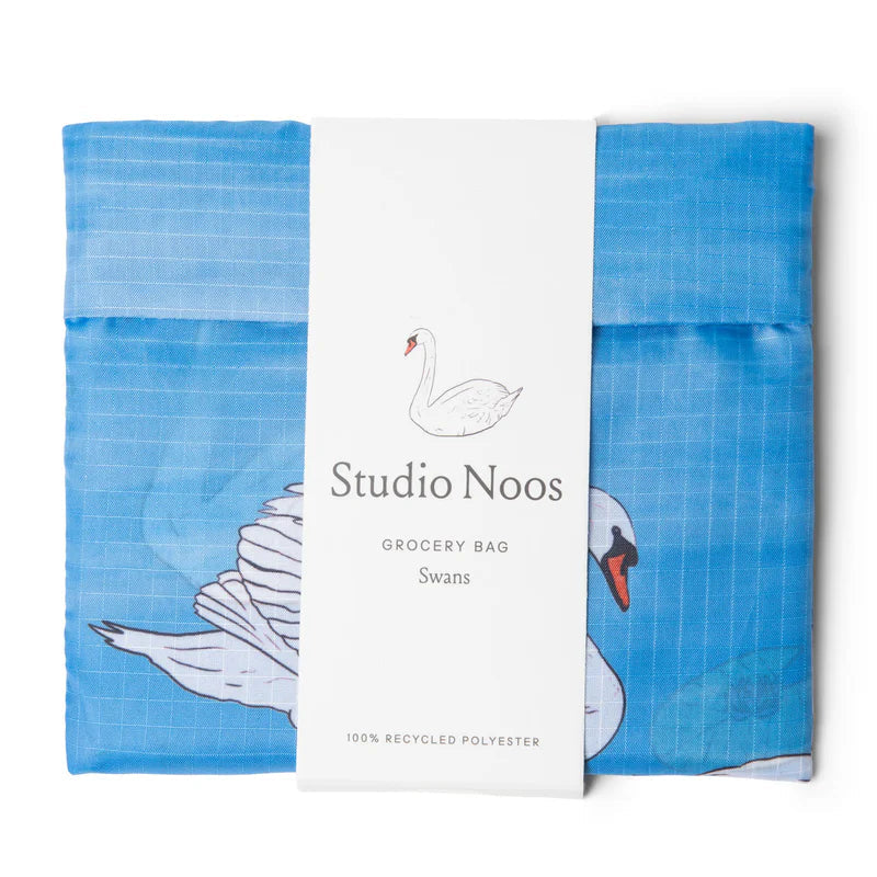 Grocery bag swan blue