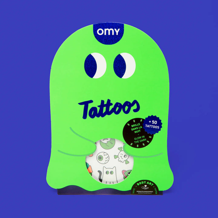 Boo! glow in the dark tattoos (3+ years)