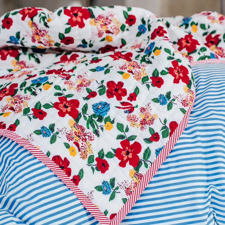 Reversible quilt 220x270cm Hibiscus