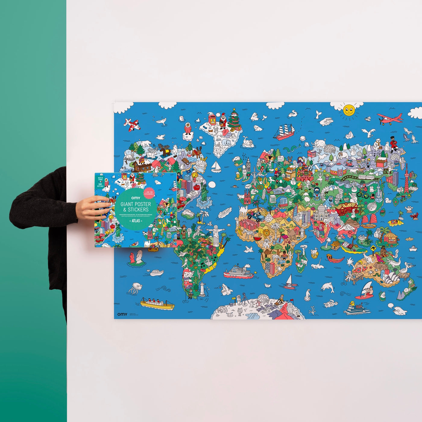 Giant poster & stickers atlas (3+ years)