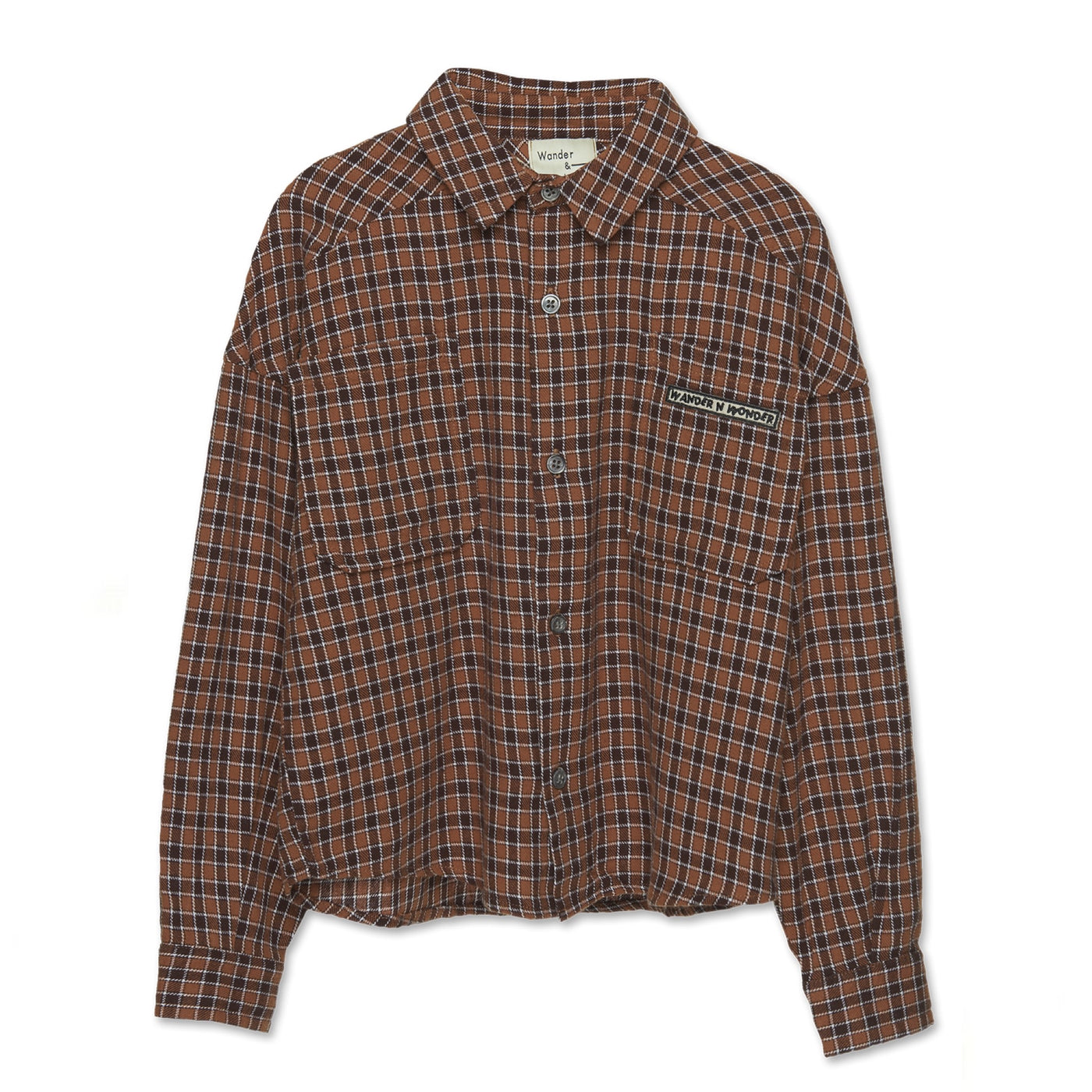 Wander & Wonder - Button down shirt brown plaid / 3-4y, 7-8y & 9-10y