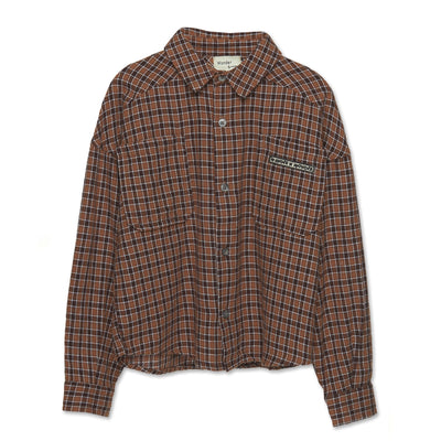 Wander & Wonder - Button down shirt brown plaid / 3-4y, 7-8y & 9-10y