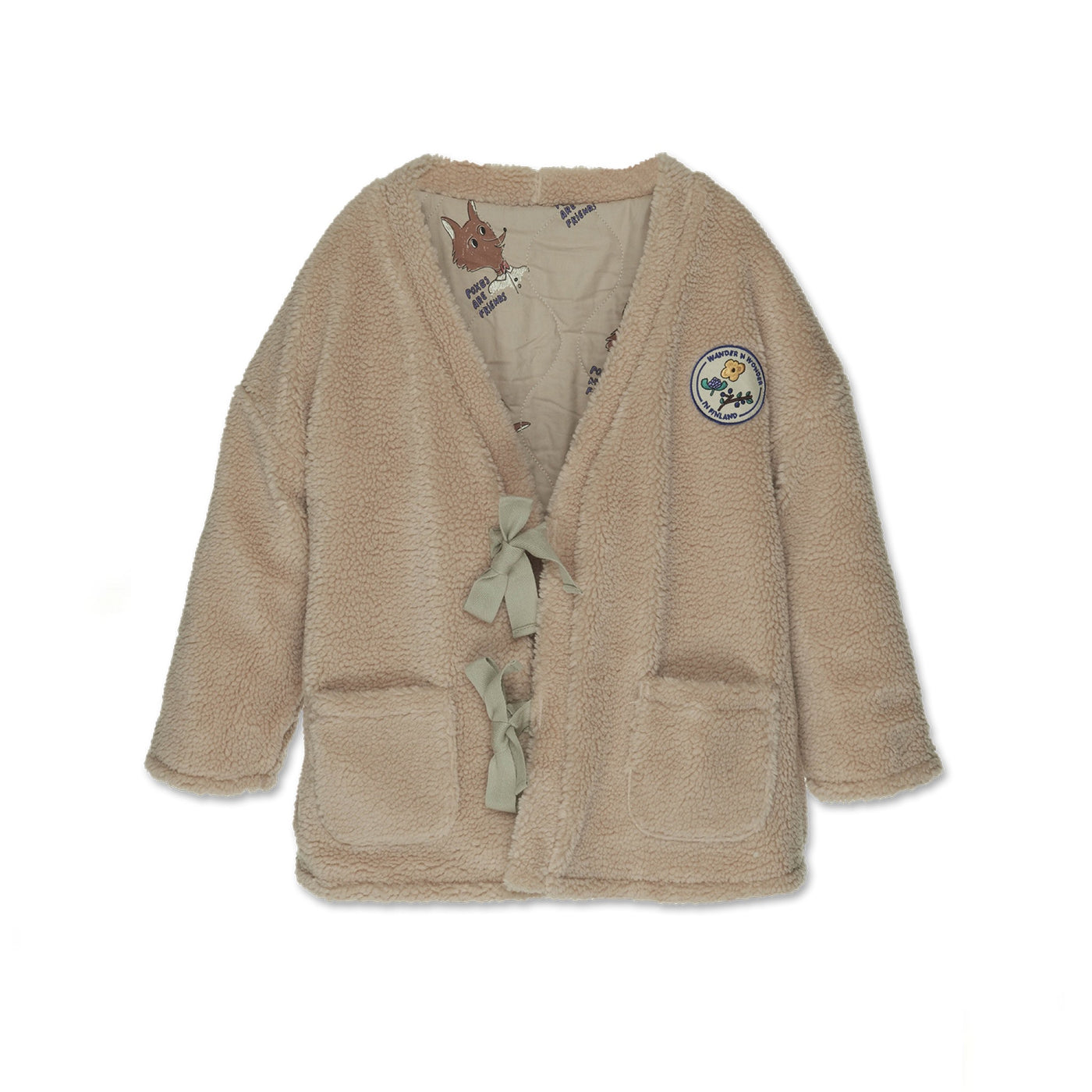 Reversible kimono jacket fox