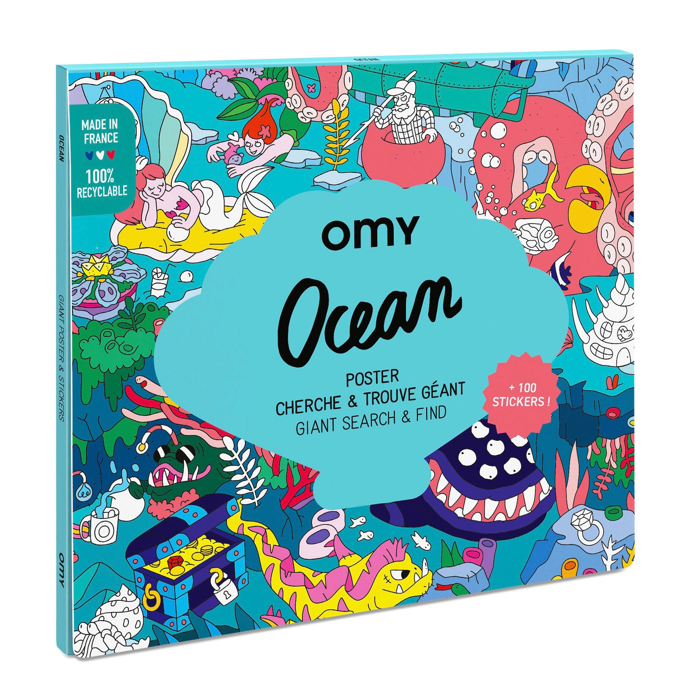 Giant poster & stickers ocean (3+ years)
