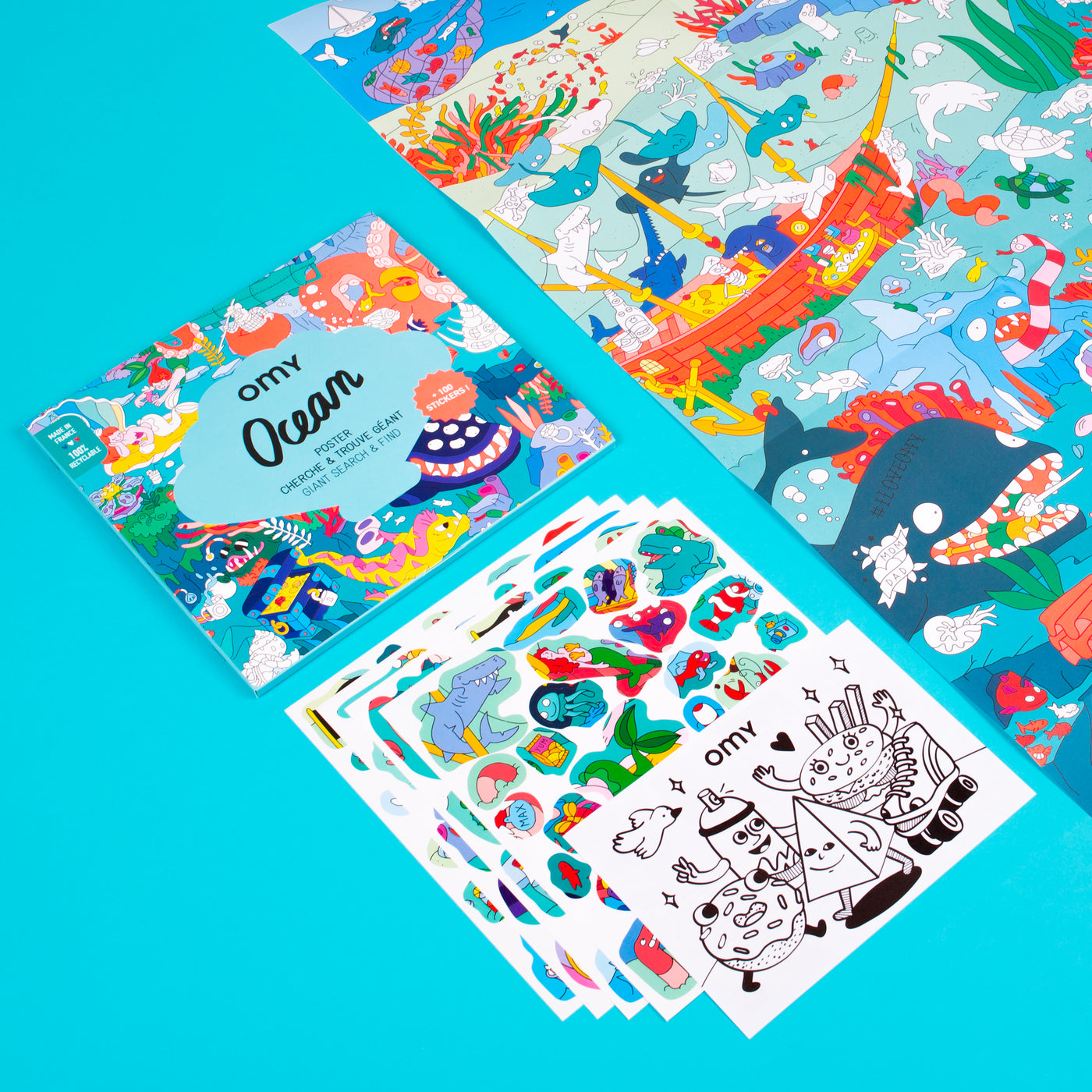 Gigantische poster & stickers ocean (3+ jaar)