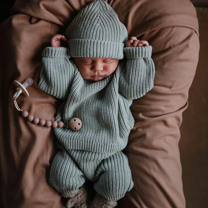Chunky knit sweater mint / 3-6m