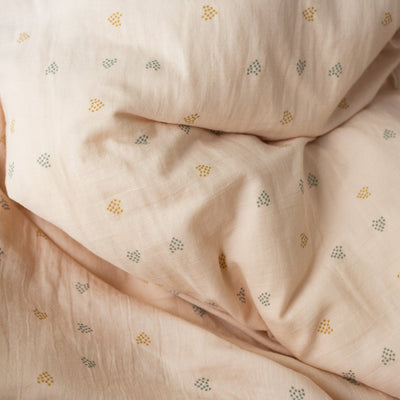 Heart of Gold - Duvet & pillow cover blossom hearts / 100x140cm
