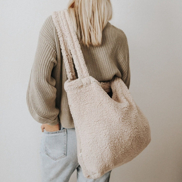Mombag chunky teddy beige