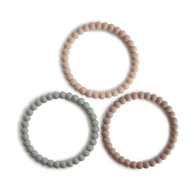 Pearl teething bracelet (pack of 3) - multiple colours