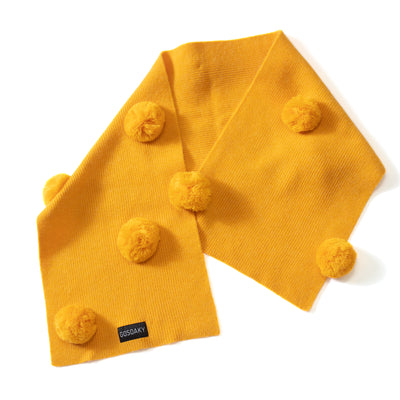 Gosoaky - Gebreide sjaal pompons geel