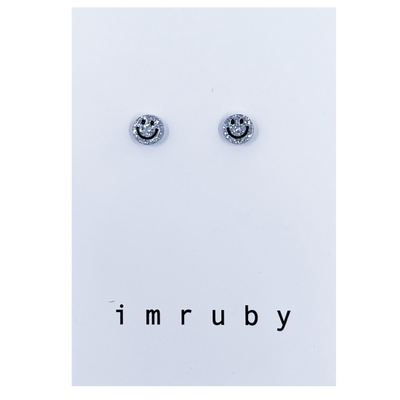 Smiley stud earrings - multiple colours