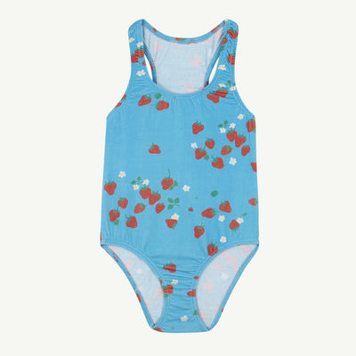 Yellow Pelota - Swimsuit strawberry blue / 2y & 3y