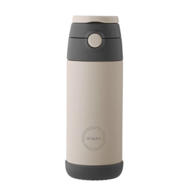 Ayaida - Kids straw bottle 350 ml cream beige