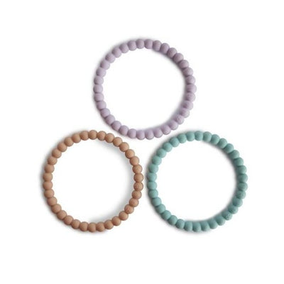 Pearl teething bracelet (pack of 3) - multiple colours